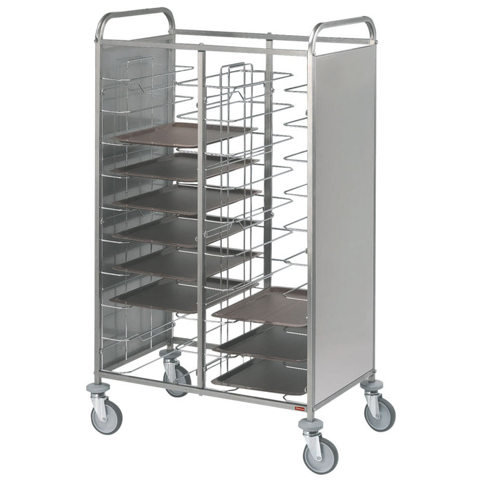 Echelle à plateaux "universel" inox, 2x 12 niveaux