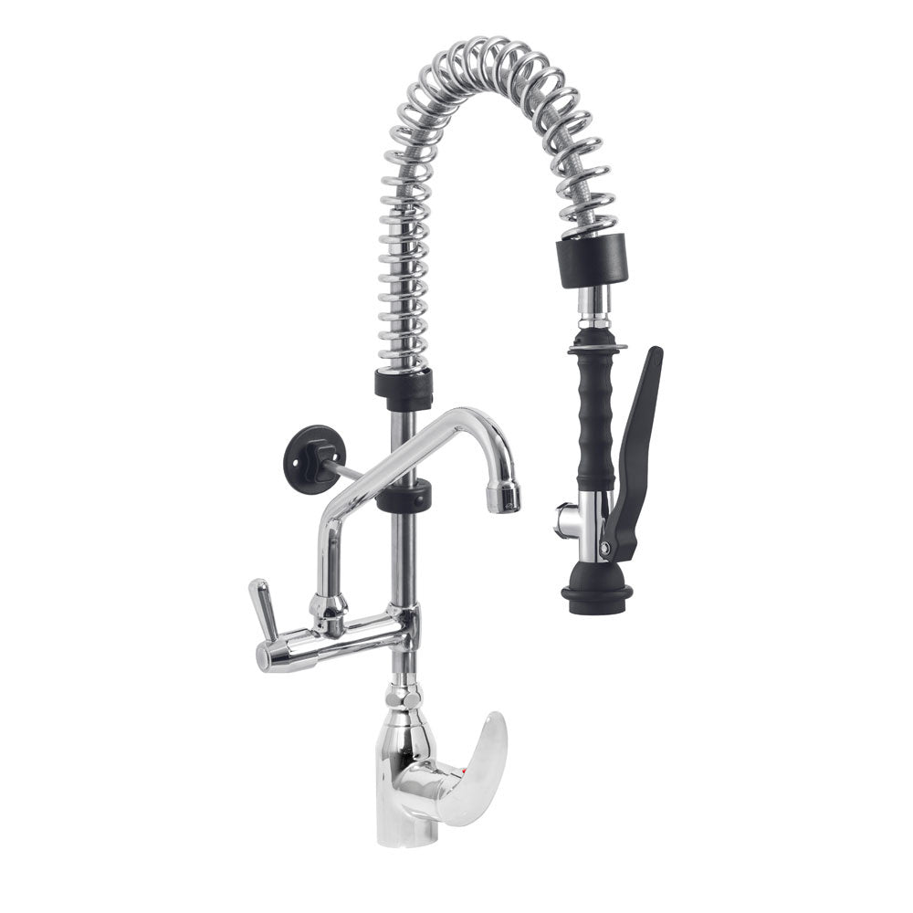 Douchette acier inox et robinet avec groupe mitigeur monocommande (Sortie MONO)