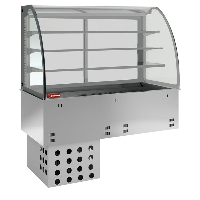 Elément cuve et vitrine sur 3 niveaux fermée, réfrigérées, ventilées, 5x GN 1/1