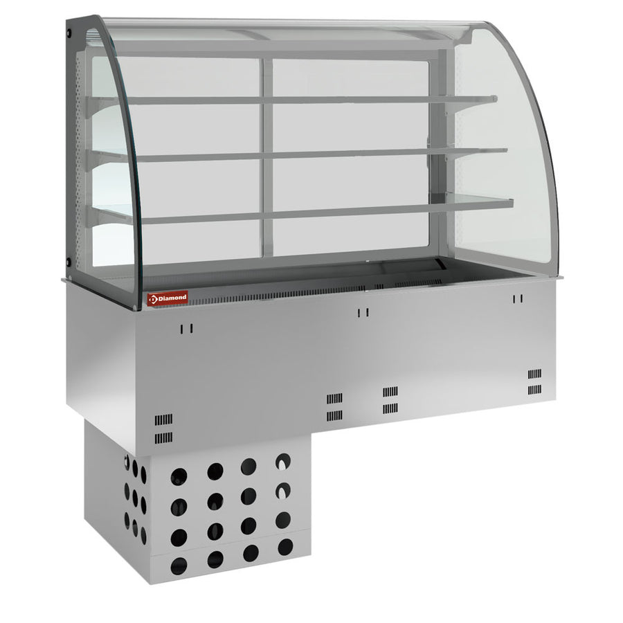 Elément cuve et vitrine sur 3 niveaux fermée, réfrigérées, ventilées, 5x GN 1/1