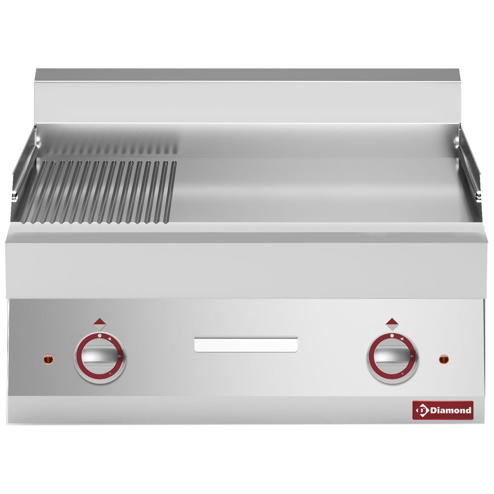 Plaque de cuisson électrique 2/3 lisse et 1/3 rainurée -Top-