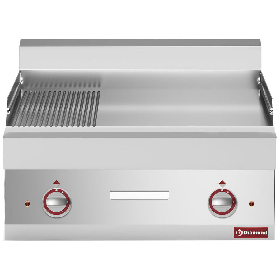 Plaque de cuisson électrique 2/3 lisse et 1/3 rainurée -Top-