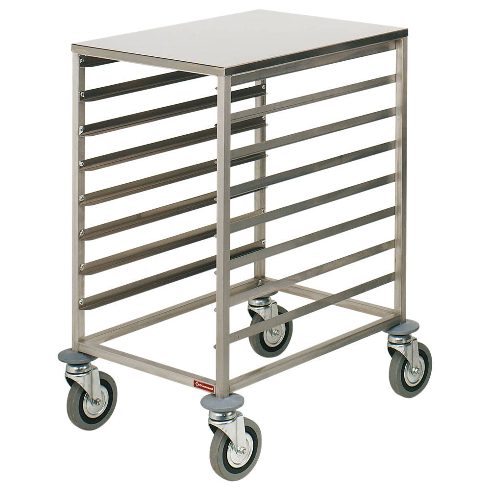 Échelle à platines inox, 8x 600x400 mm, espace 75 mm, tablette supérieure inox