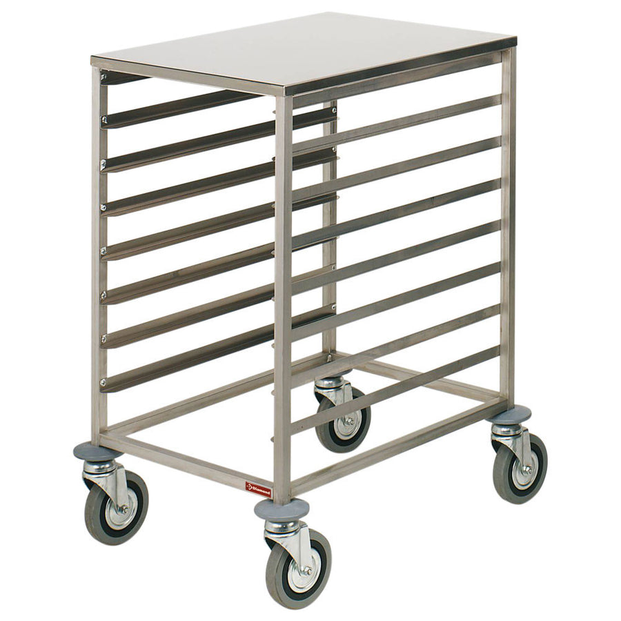 Échelle à platines inox, 8x 600x400 mm, espace 75 mm, tablette supérieure inox