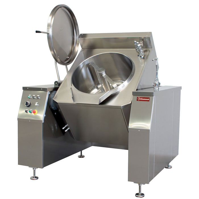 Marmite basculante électrique avec mélangeur 300 L., chauffage indirect