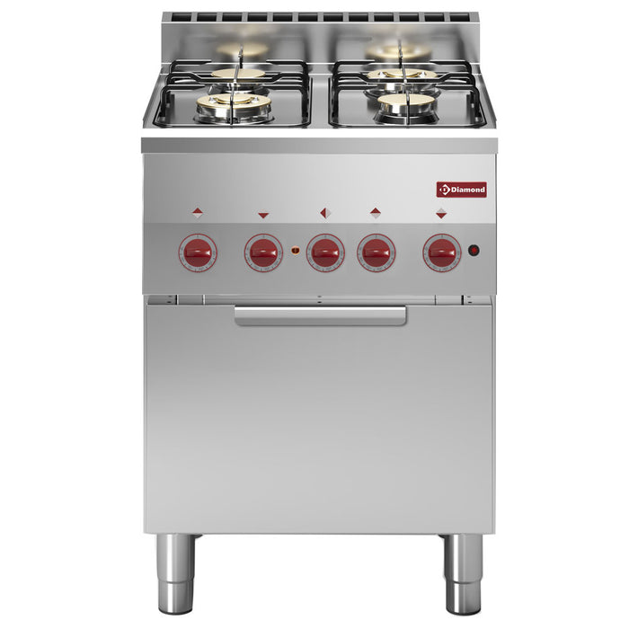 Fourneau 4 feux gaz et four convection électrique GN 2/3