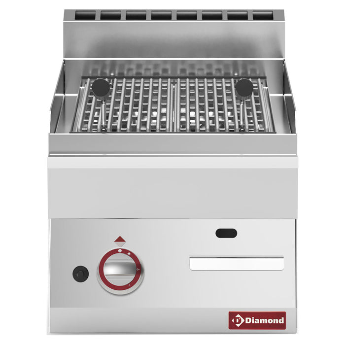 Grille de cuisson en fonte Diamond avec pierre de lave pour barbecue gaz, idéale pour une cuisson savoureuse.