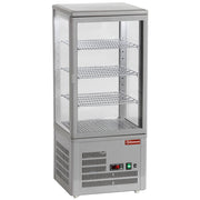 Vitrine de table ventilée, 4 faces vitrées, 4 niveaux "Grey"