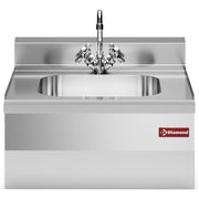 Evier 400x400xh200, avec robinet mélangeur et siphon