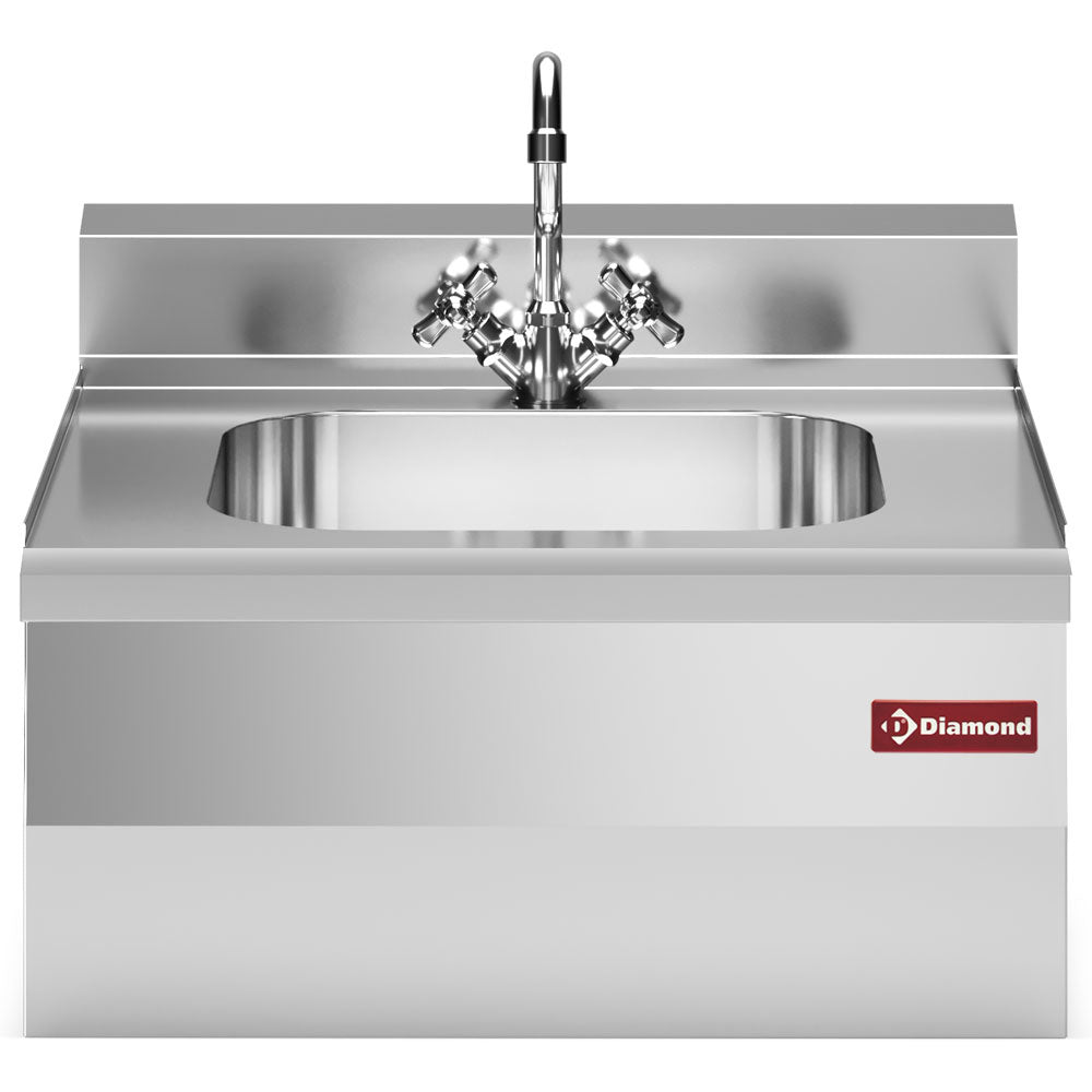 Evier 400x400xh200, avec robinet mélangeur et siphon
