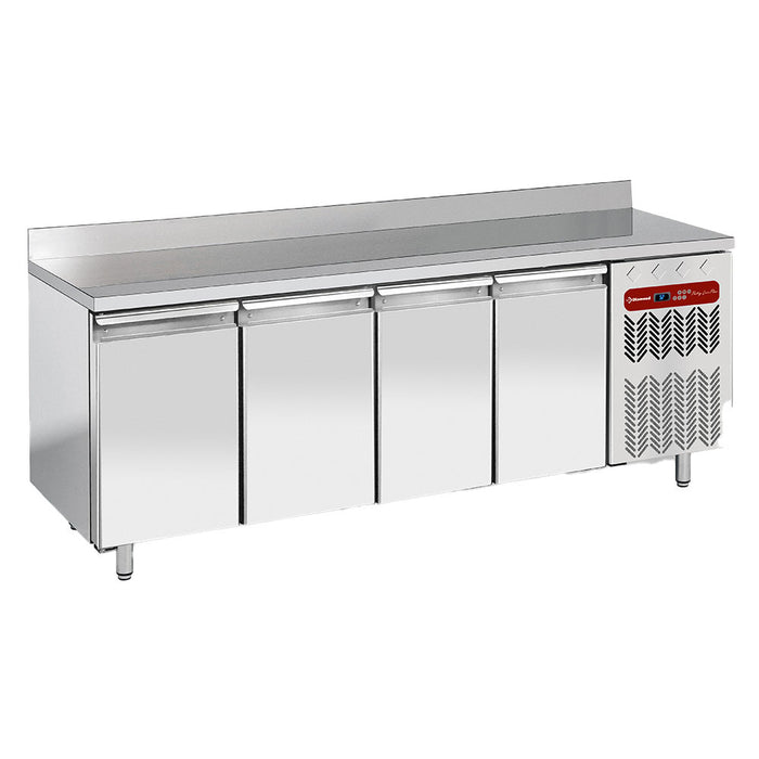 Table frigorifique murale ventilée Diamond, réfrigérée 4 portes, capacité 760 litres, dimensions 600x400 mm, modèle A/dos