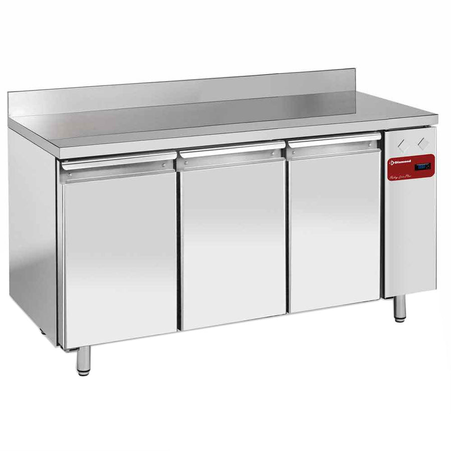 Table de congélation,"murale", ventilée, 3 portes EN 600x400, 550 Lit.(Sans groupe)