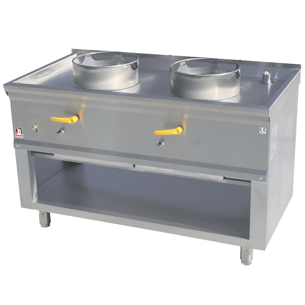 Fourneau wok 2 brûleurs