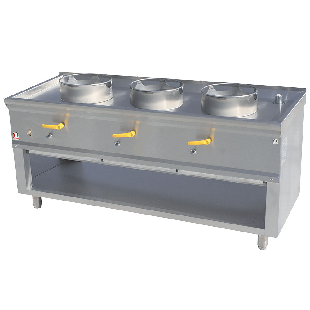 Fourneau wok 3 brûleurs