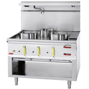 Fourneau wok 3 brûleurs avec rideau d'eau