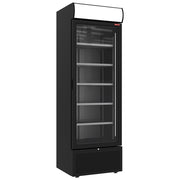 Vitrine ventilée positive 494 litres NOIRE avec caisson lumineux