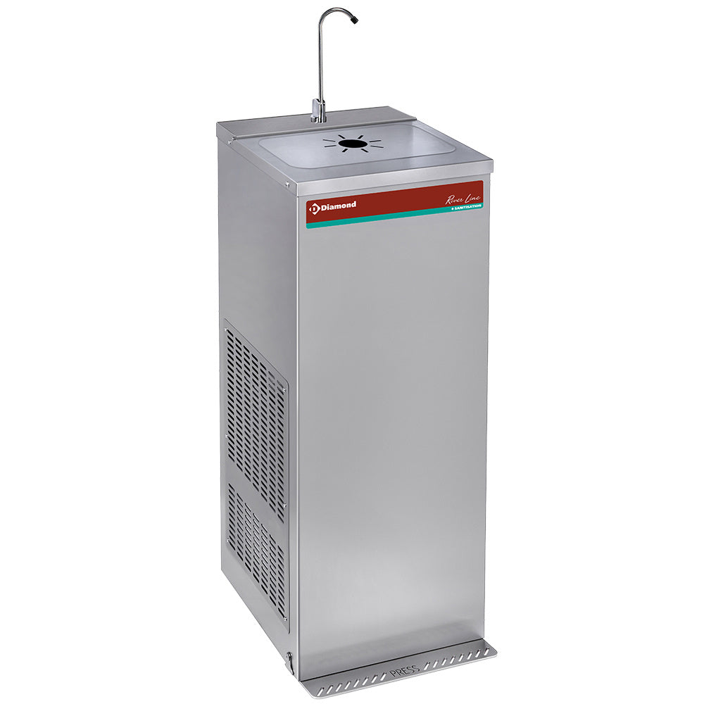 Fontaine réfrigérée à pédale, inox, 35 Litres/heure