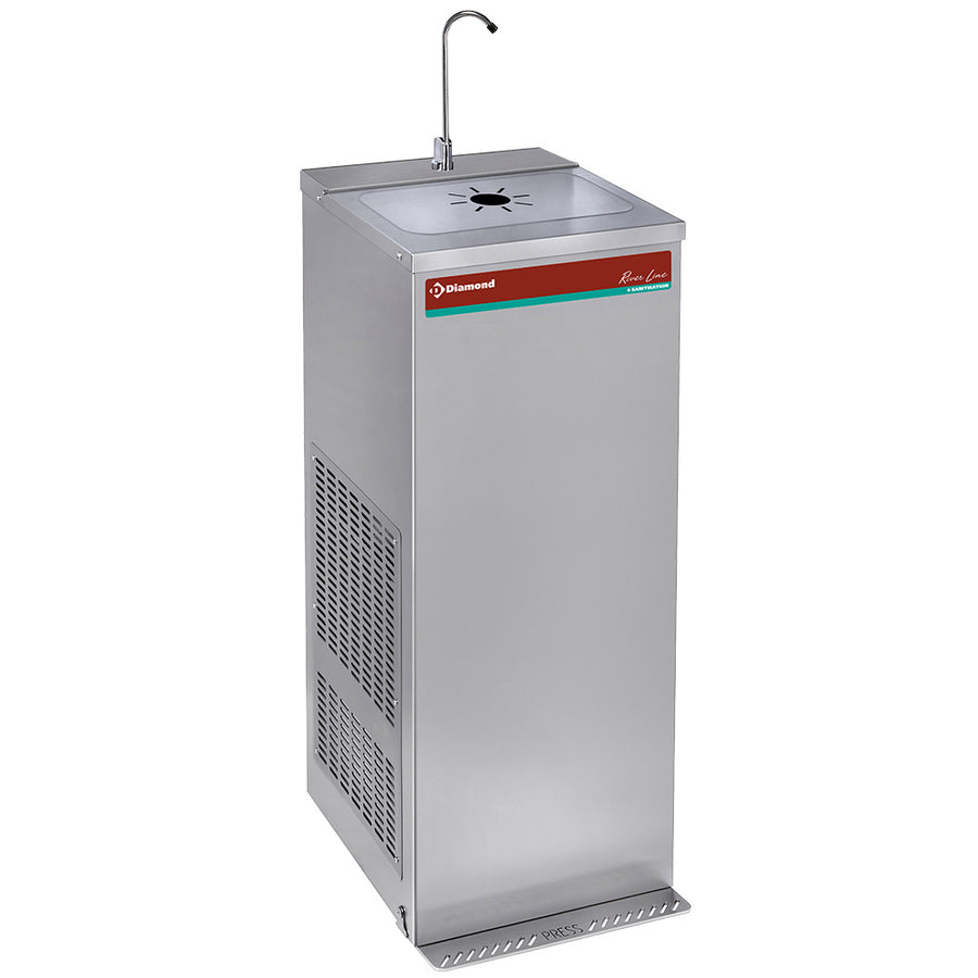 Fontaine réfrigérée à pédale, inox, 35 Litres/heure