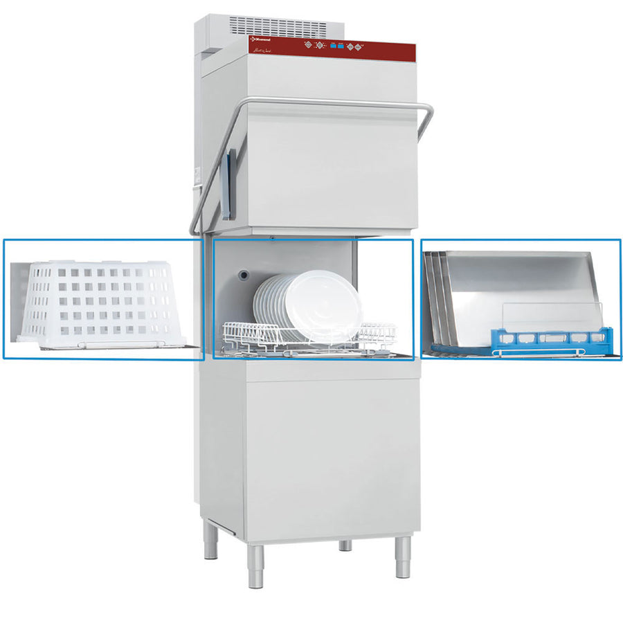 Lave-vaisselle & batteries a capot, panier 600x500 mm + Condenseur-récupérateur de buées