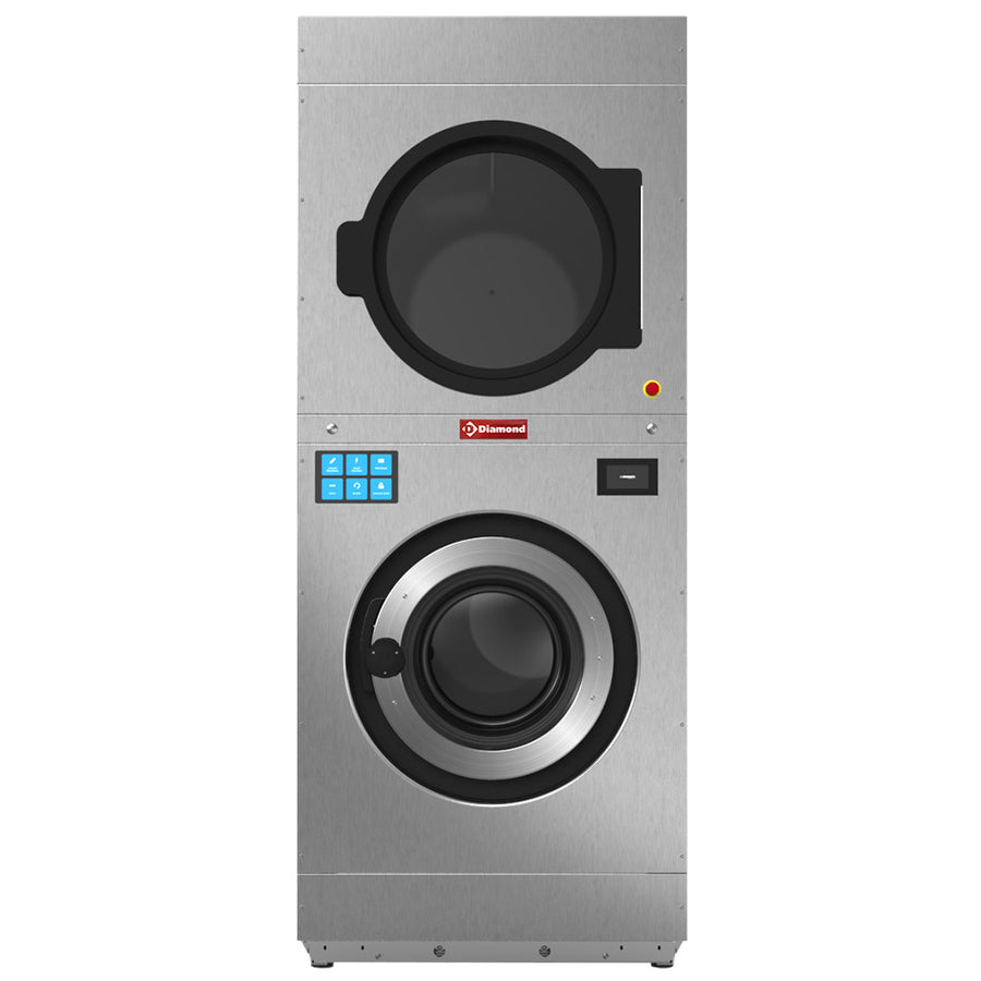 Lave-linge à super essorage 18 kg (électrique) + séchoir rotatif 18 kg (gaz) TOUCH SCREEN