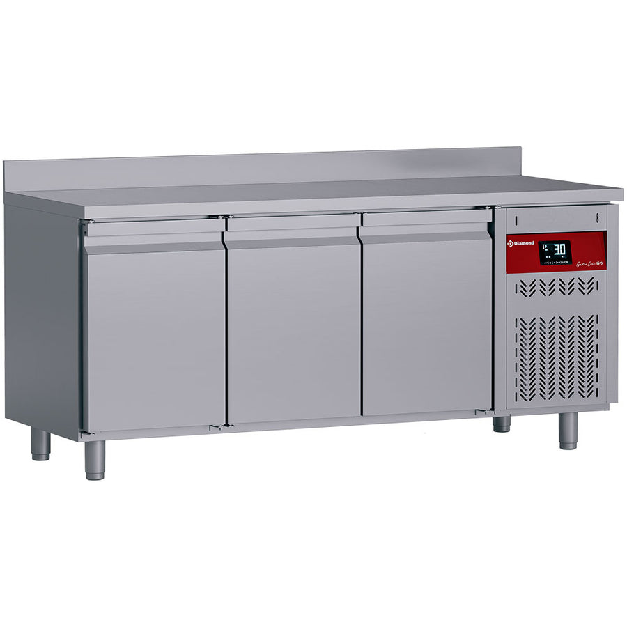 Table frigorifique "murale" ventilée, 3 portes GN 1/1, 405 litres