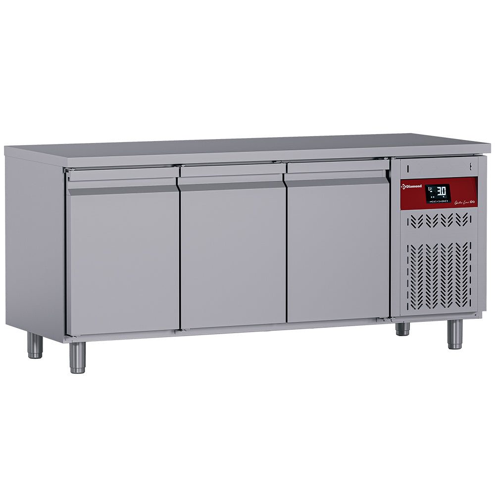 Table frigorifique ventilée, 3 portes GN 1/1, 405 Lit.
