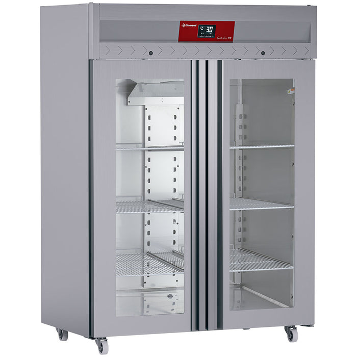 Armoire de congélation ventilée 1400 Lit. 2 portes vitrées GN 2/1,  sur roues