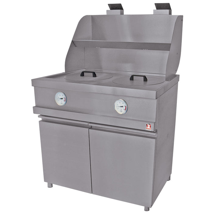 Friteuse gaz HEAVY DUTY, 2 cuves rondes, mécanique