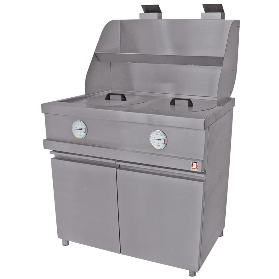 Friteuse gaz HEAVY DUTY, 2 cuves rondes, mécanique