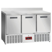 Table frigorifique , 3 portes GN 1/1, avec dosseret