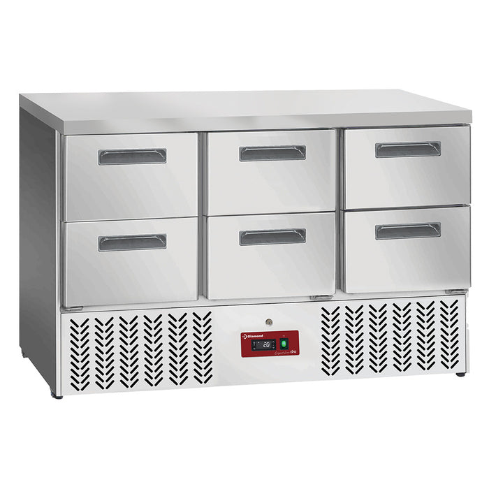 Table frigorifique , 6x 1/2 tiroirs GN 1/1