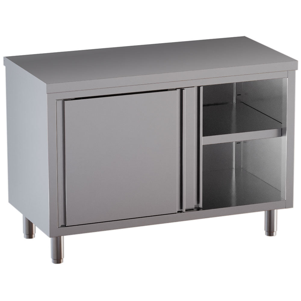Table armoire neutre, portes coulissantes