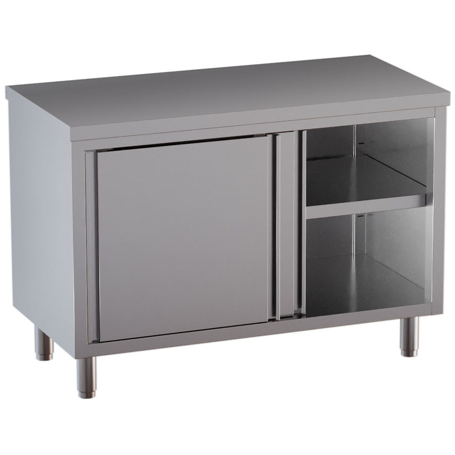 Table armoire neutre, portes coulissantes