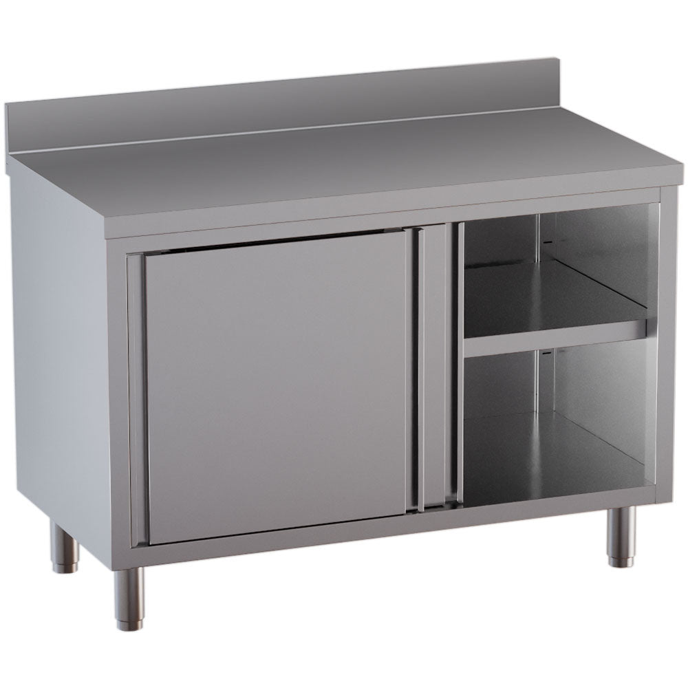Table armoire neutre, portes coulissantes, avec dosseret arrière