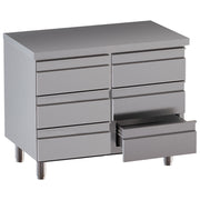 Table sur armoire avec 6 tiroirs