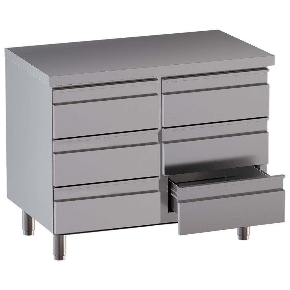 Table sur armoire avec 6 tiroirs