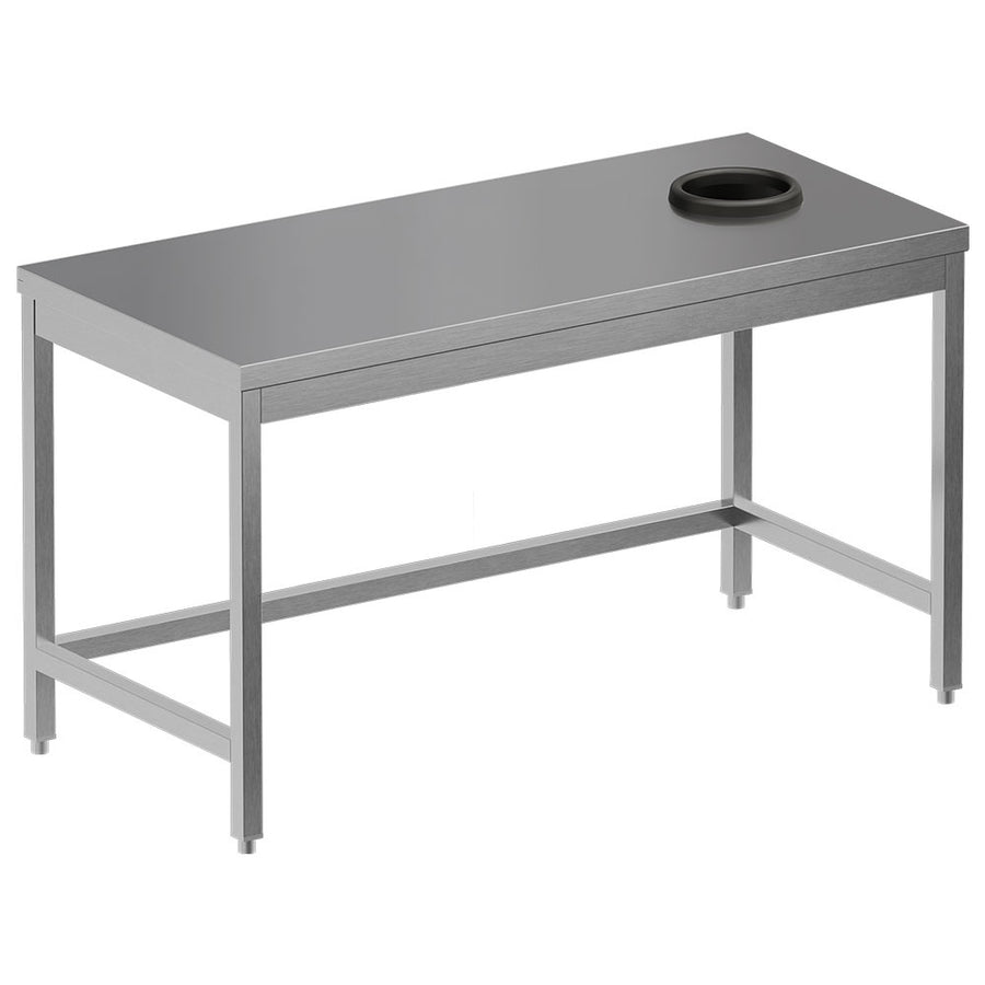 Table de débarrassage avec trou vide ordures + dosseret arrière