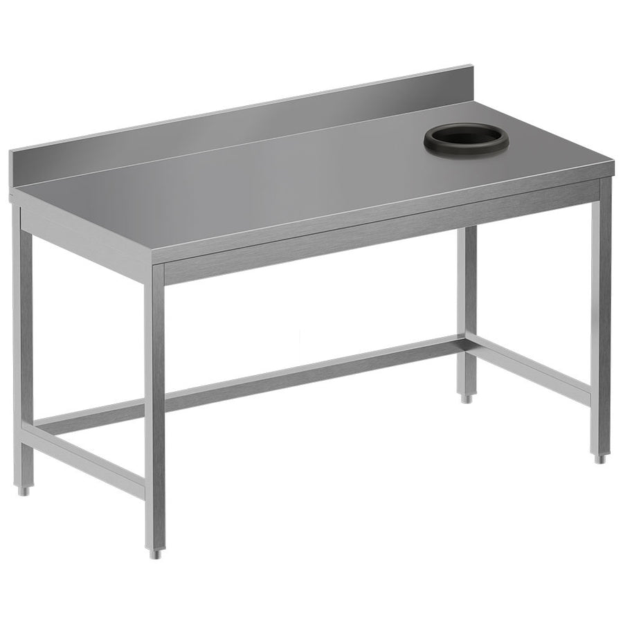 Table à débarrasser avec trou vide ordures + dosseret arrière