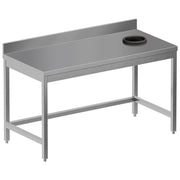 Table à débarrasser avec trou vide ordures + dosseret arrière