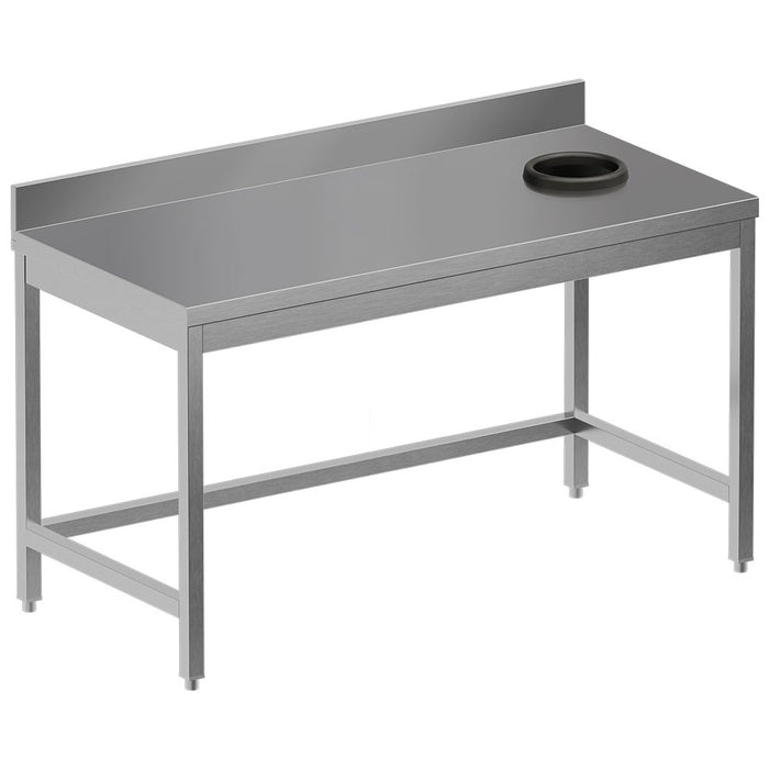 Table à débarrasser avec trou vide ordures + dosseret arrière