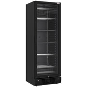 Vitrine ventilée négative vitrée noire de 382 litres avec 5 niveaux fixes, de marque Diverso, visible en image.