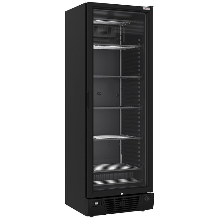 Vitrine ventilée négative vitrée 382 litres - 5 niveaux fixes - NOIRE