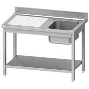 Plonge inox ECO 1 cuve égouttoir gauche, avec tablette inférieure