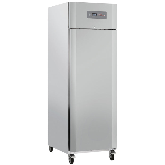 Armoires frigorifiques Diverso, congélateur ventilé 600L, 1 porte GN 2/1 sur roues avec freins, pour stockage alimentaire.