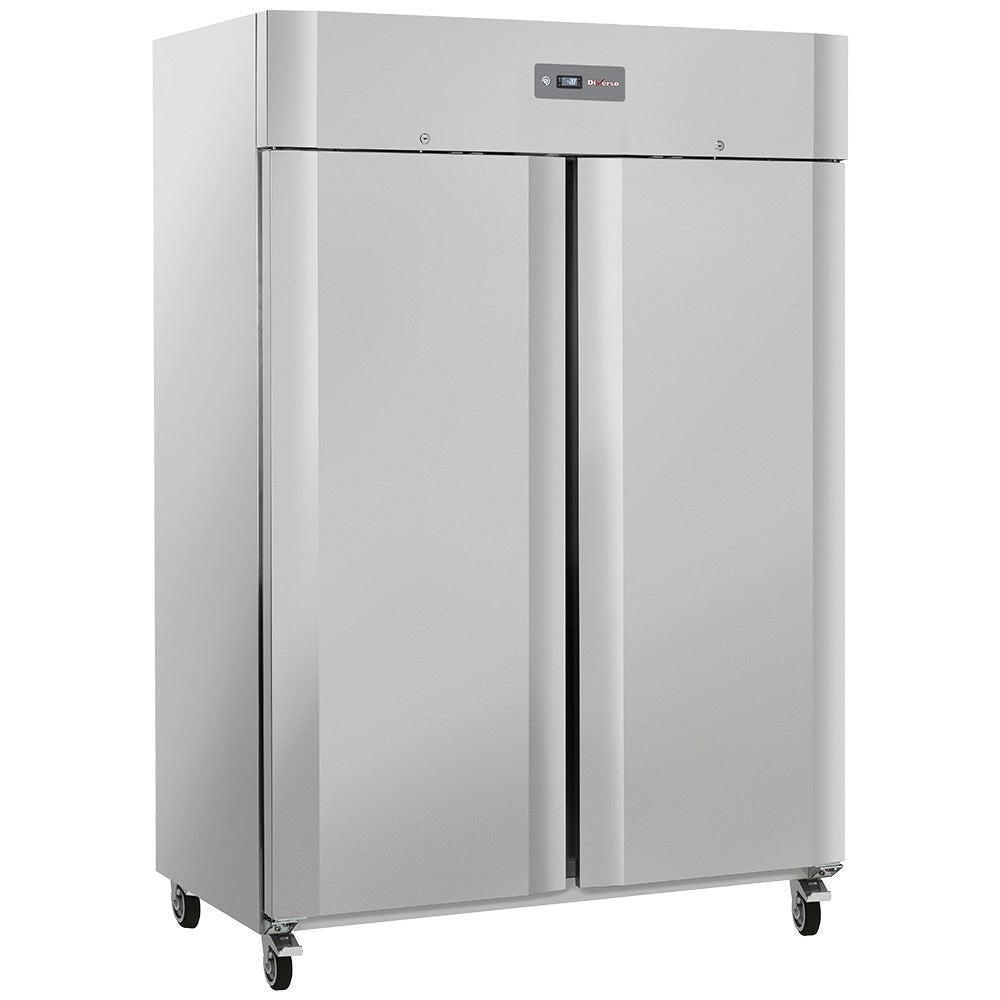 Armoire frigorifique ventilée Diverso de 1200L, 2 portes GN 2/1 sur roues avec freins, pour stockage réfrigéré.