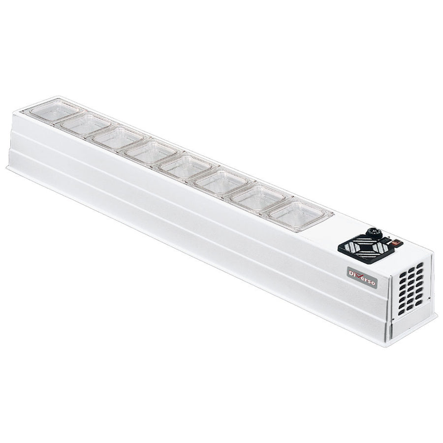Structure frigorifique Diverso en ABS pour 8 x GN 1/6, hauteur 150 mm, pièce résistante et adaptée à la conservation alimentaire.