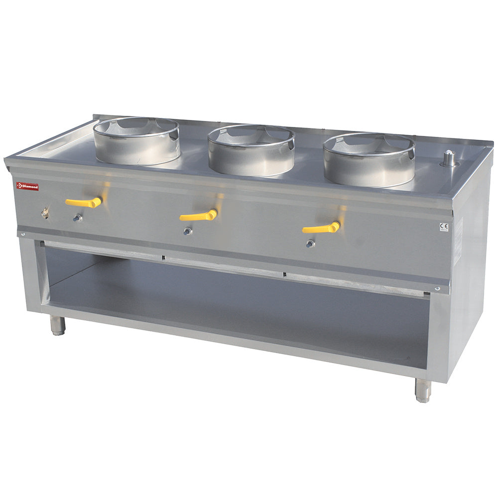 Fourneau wok 3 brûleurs