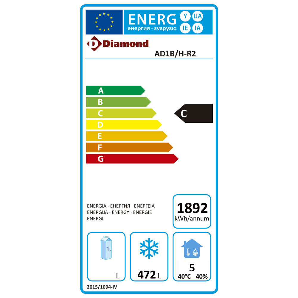 Armoire de congélation 700 litres ventilée, 1 porte GN 2/1