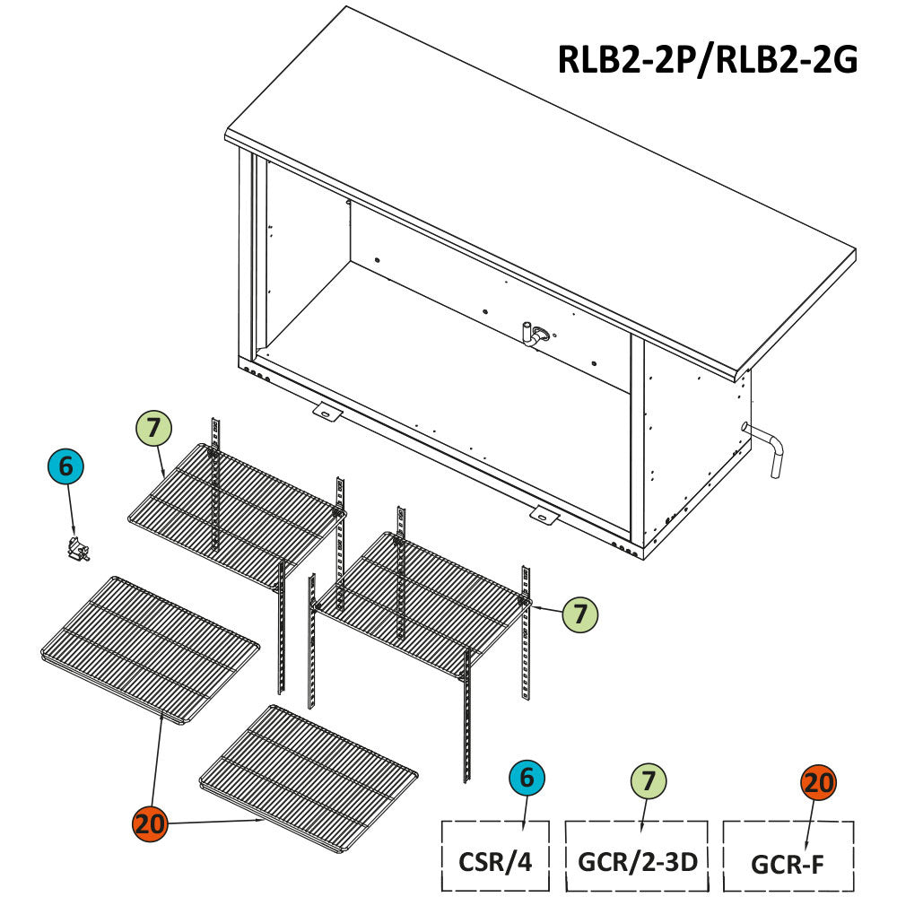 Clips (Kit 4 pièces) support grilles RLB...