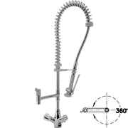 Douchette acier inox et robinet avec groupe mélangeur "Heavy-Duty" (Sortie MONO)